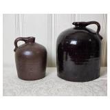 Rustic Antique Earthenware Jug Pair