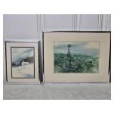 Dreamlike Fine Art Print Pair - Gerald W. Bernhardt - Lone Weathervane - Peaceful Snow