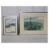 Dreamlike Fine Art Print Pair - Gerald W. Bernhardt - Lone Weathervane - Peaceful Snow