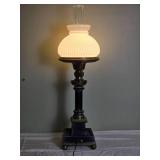 Fantastic Vintage Converted Oil Lamp with Classic Milk Glass Shade