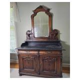 Breathtaking Antique Louis XV Mahogany Dressing Table / Vanity