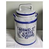 Adorable "Home Sweet Home" Earthenware Kitchen Canister Pair