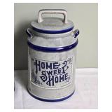 Adorable "Home Sweet Home" Earthenware Kitchen Canister Pair