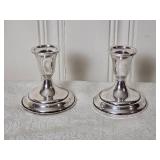 Vintage Weighted Sterling Candleholder Pair - Towle