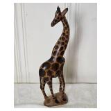 Adorable Carved Wood Giraffe Sculpture