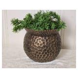 Stylish Hammered Metal Planter