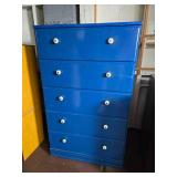 Rustic Upcycled 5-Drawer Dresser - Cobalt Blue