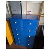 Rustic Upcycled 5-Drawer Dresser - Cobalt Blue