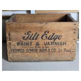 Antique Wood Crate - Gilt Edge Paint & Varnish - St. Paul