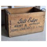 Antique Wood Crate - Gilt Edge Paint & Varnish - St. Paul