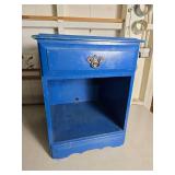 Rustic Upcycled Side Table - Cobalt Blue