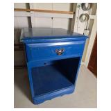 Rustic Upcycled Side Table - Cobalt Blue