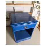 Rustic Upcycled Side Table - Cobalt Blue