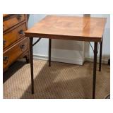 Cool Vintage Wood Inlay Folding Card Table