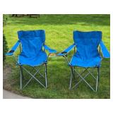 Tailgate Ready Folding Lawn Chairs - Blue