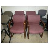 Maroon Office Chairs x 4 Maroon Office Chairs x 4