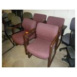 Maroon Office Chairs x 4 Maroon Office Chairs x 4