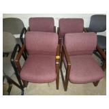 Maroon Office Chairs x 4 Maroon Office Chairs x 4