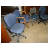 Blue Swivel Office Chairs x 5 Blue Swivel Office Chairs x 5