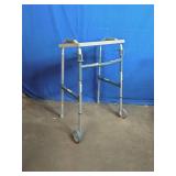Invacare - Dual Release Folding Walker Adjustable Height PVC Frame 300 lbs. Weight Capacity 33 to 39 Inch Height with Tray