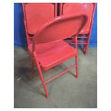 7 Red Folding Chairs