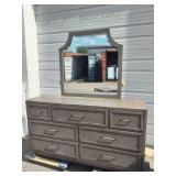 Riverside Furniture Vogue 7 Drawer Dresser and Nightstand in Gray Wash