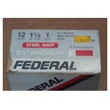 25 Federal 12 Ga 2-3/4" Magnum Steel 1 Shot Shotshells
