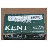 25 Kent 12 Ga 2-3/4" Steel 4 Shot Waterfowl Shotshells