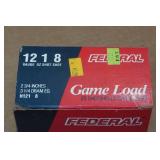 25 Federal Game Load 12 Ga 2-3/4" 8 Shot Shotshells