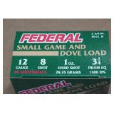20 Federal Small Game and Dove 12 Ga 2-3/4" 8 Shot Shotshells
