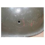 Vintage Vietnam Steel Helmet with Hole and Ammo Belt