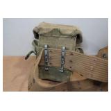 Vintage Vietnam Steel Helmet with Hole and Ammo Belt