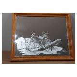 Acid Etched Deer Wall Mirror By Perle Berg