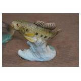 Vintage Salt and Pepper Shaker Set - Pickerel & Black Bass