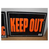 No Trespassing/Keep Out Signs and Hunting Stamp Metal Sign