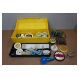 Tackle Box with Assorted Fishing Accessories and Decoy Anchor Line
