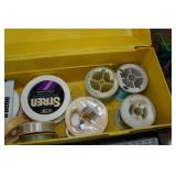 Tackle Box with Assorted Fishing Accessories and Decoy Anchor Line