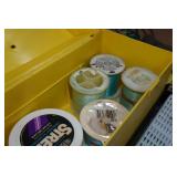 Tackle Box with Assorted Fishing Accessories and Decoy Anchor Line