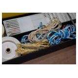Tackle Box with Assorted Fishing Accessories and Decoy Anchor Line