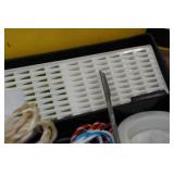 Tackle Box with Assorted Fishing Accessories and Decoy Anchor Line