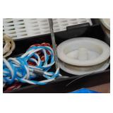 Tackle Box with Assorted Fishing Accessories and Decoy Anchor Line