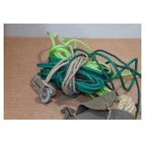 Tackle Box with Assorted Fishing Accessories and Decoy Anchor Line
