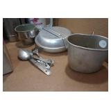 Assorted Camping Gear - Thermoses, Pans, Pots
