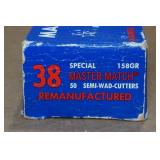 50 Master Match .38 Spl 158 Gr Semi Wadcutter Ammo