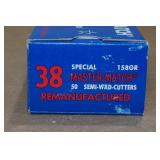 50 Master Match .38 Spl 158 Gr Semi Wadcutter Ammo
