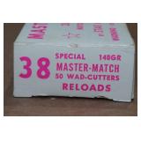 50 Master Match .38 Spl 148 Gr Lead Wadcutter Ammo