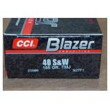 50 CCI Blazer .40 S&W 165 Gr TMJ Aluminum Case Ammo