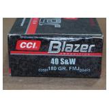 50 CCI Blazer .40 S&W 180 Gr FMJ Aluminum Case Ammo
