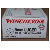 50 Winchester 9mm 115 Gr FMJ Ammo