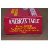50 American Eagle 9mm 124 Gr FMJ Ammo